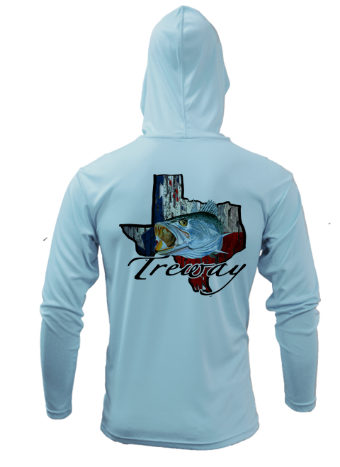 Treway Outdoors Trout Texas Outline Performance Hooded Long Sleeve