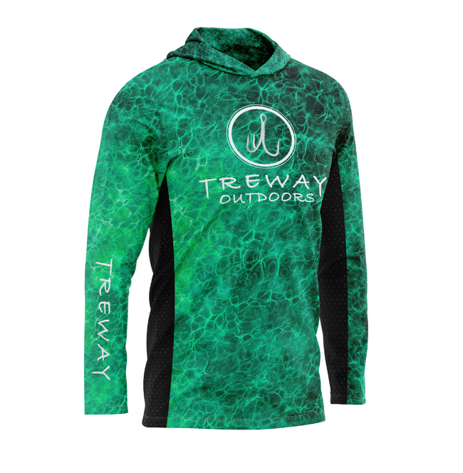 Treway Turquoise Cell-Tek Performance Hooded Long Sleeve