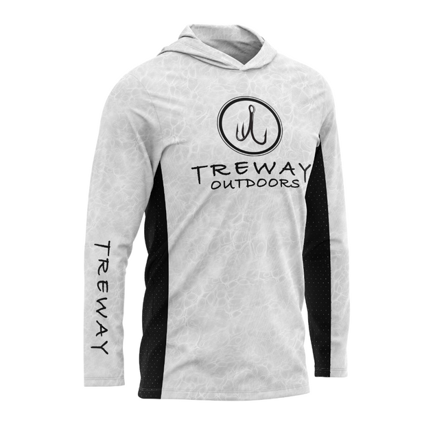 Treway White Cell-Tek Performance Hooded Long Sleeve + Treway Buff
